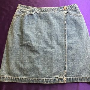 wrap around denim skirt